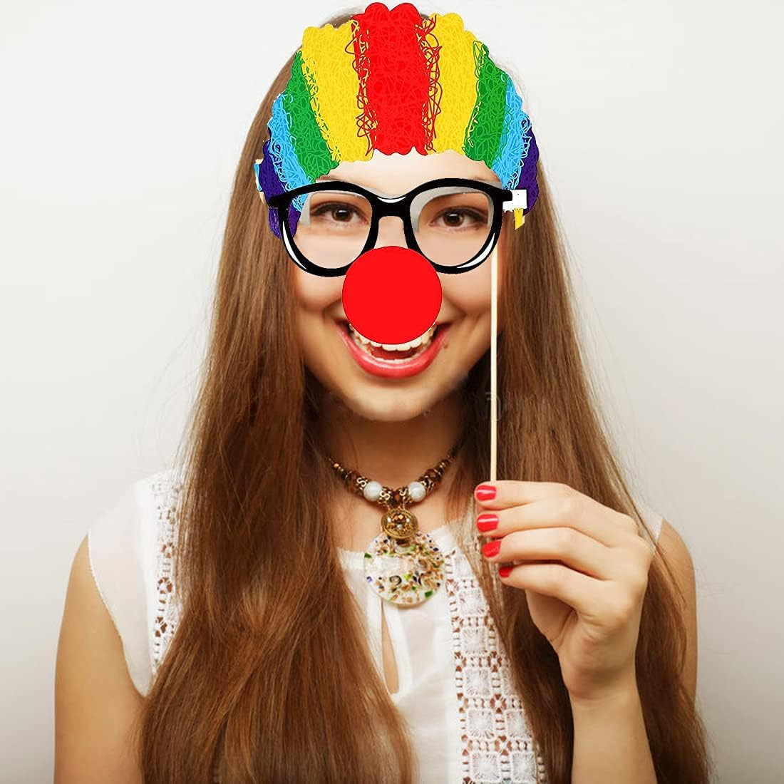 36Pcs Circus Photo Booth Props with Sticker Funny Carnival Theme Party Decoratio