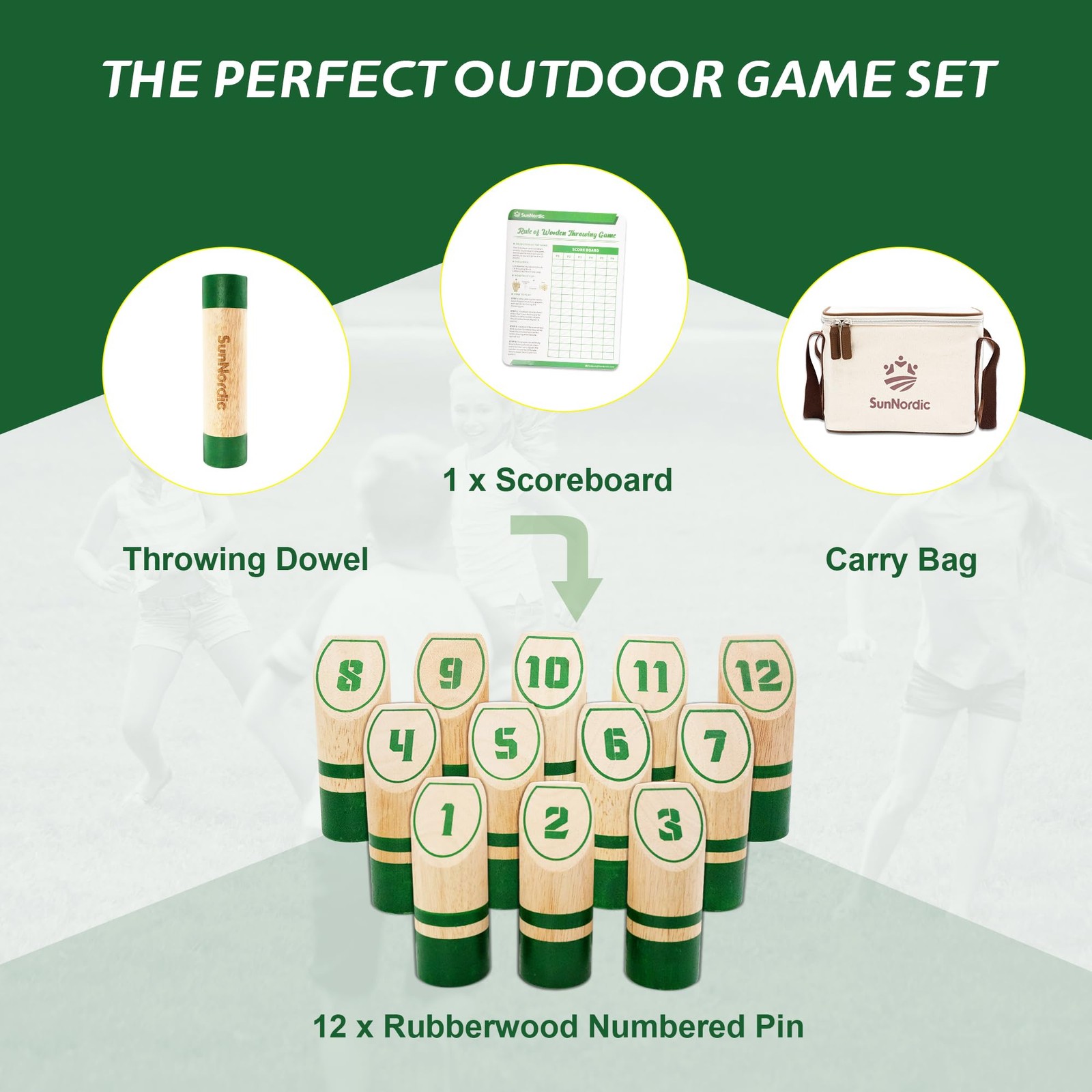 Wooden Throwing Game Set, Numbered Block Toss Games with 1 x Scoreboard,12 x …