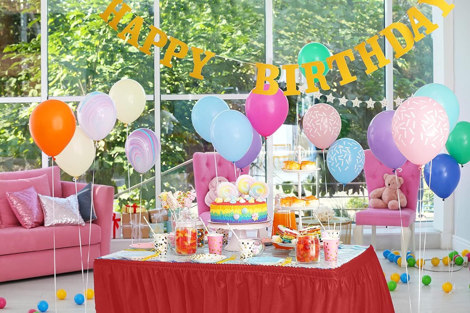 Plastic Table Skirt 29″x14ft for Rectangle Tables Disposable/Reusable BPA Free