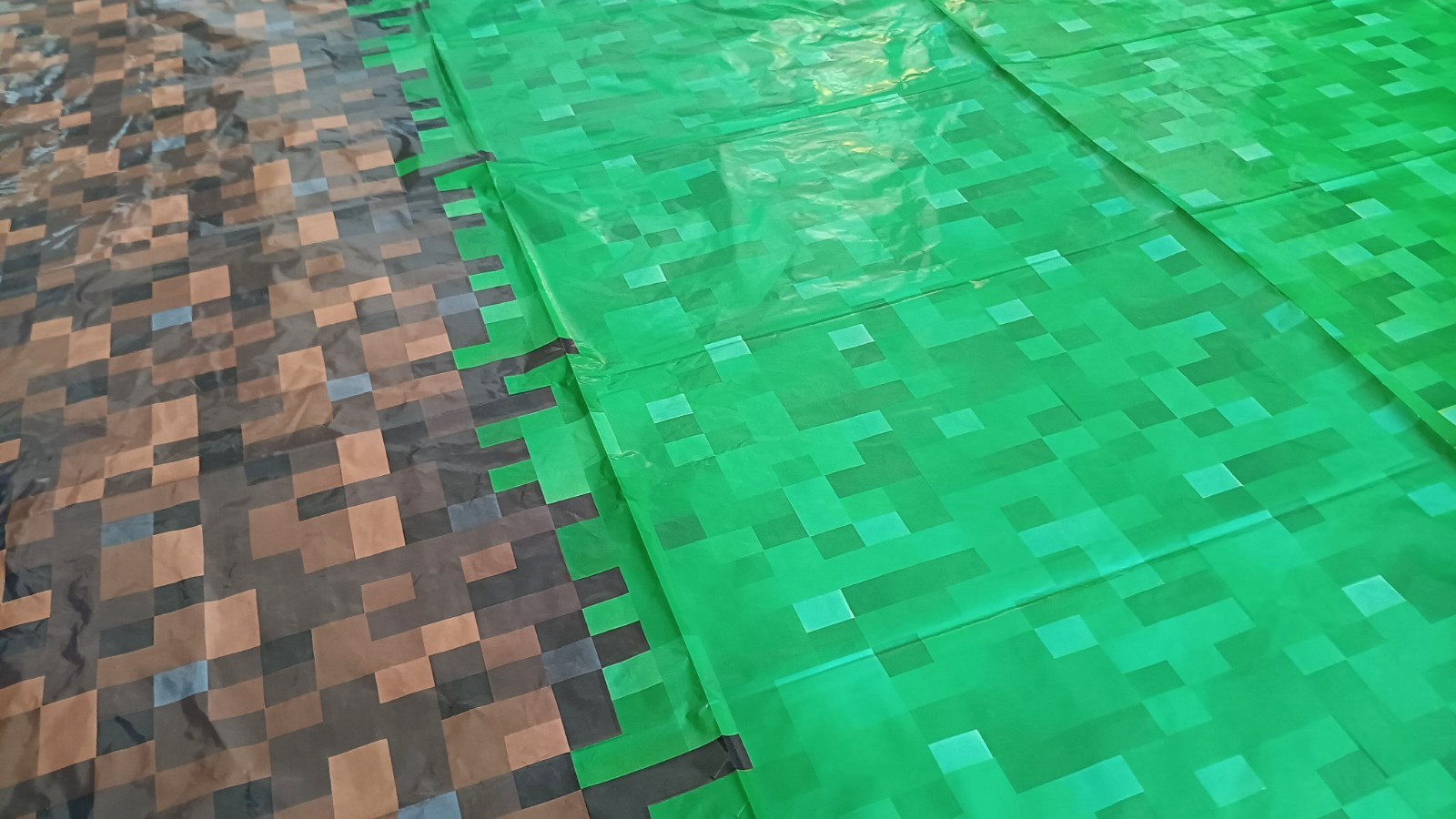 Pixel Miner PlasticTable Cover Set of 2 Rectangle 51 in. x 84 in. Kids Party
