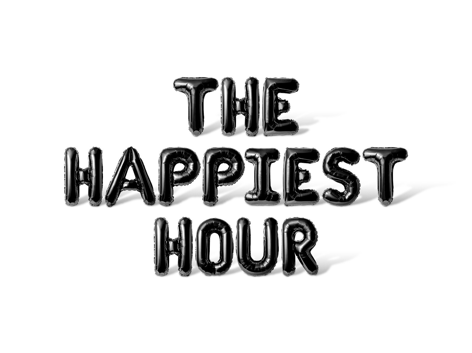 THE HAPPIEST HOUR Letter Balloon Banner – Bachelorette Party Supply Decorations
