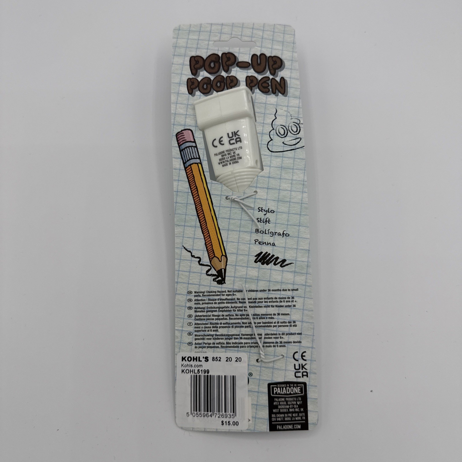 POOP Pop Up Pen – Toilet Seat Crap Emoji Office Joke Gift Funny Gag NEW