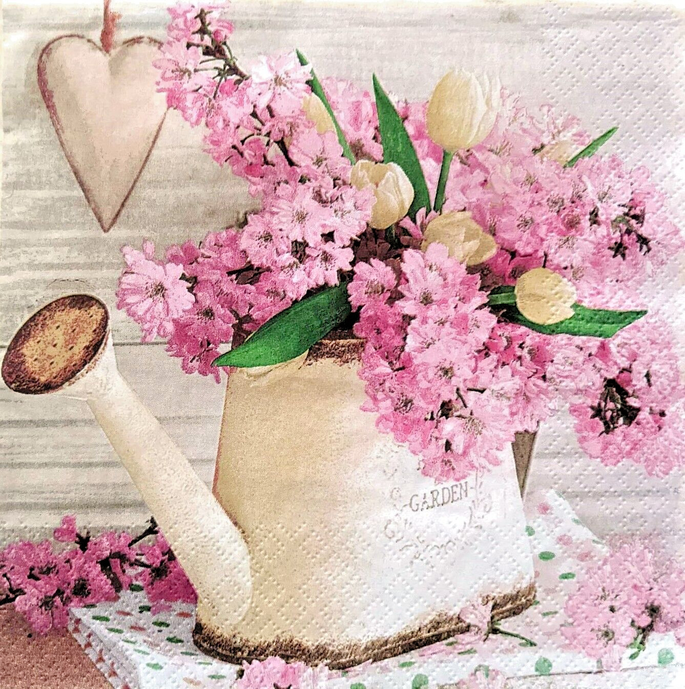 Floral Watering Can – Luncheon Size Paper Napkins Pack Of 20