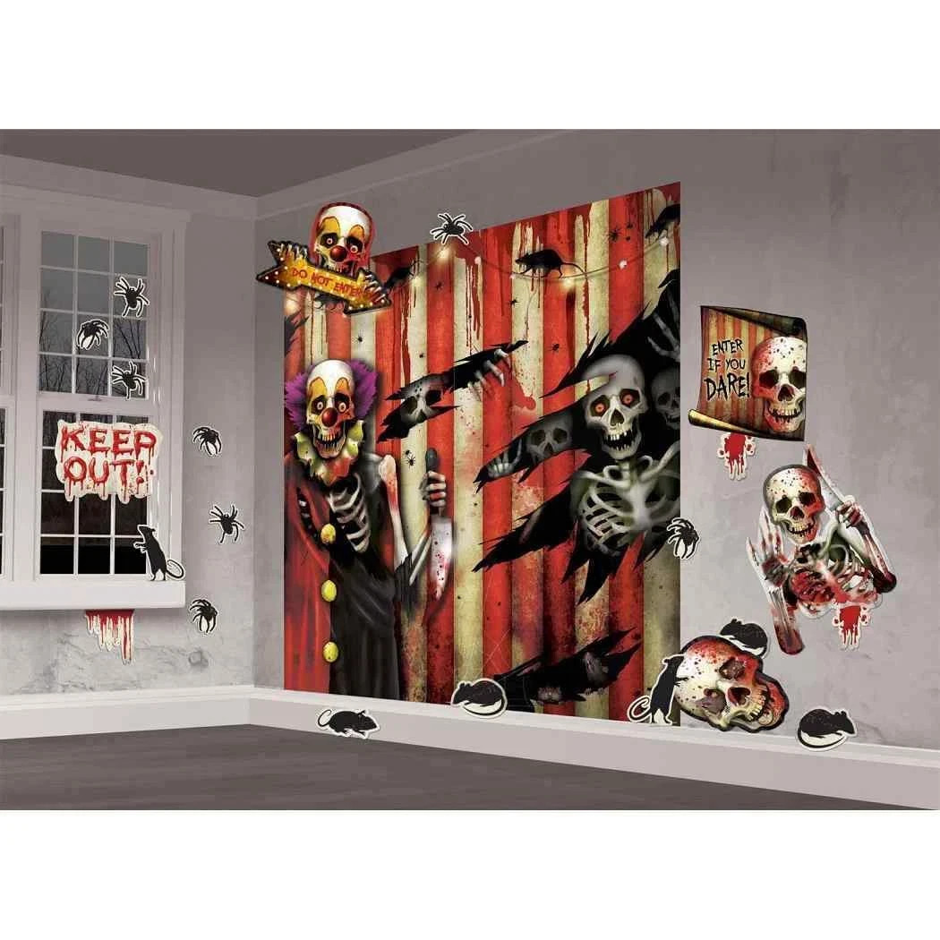 Creepy Carnival Circus Haunted Halloween Party Scene Setters Decorating Kit