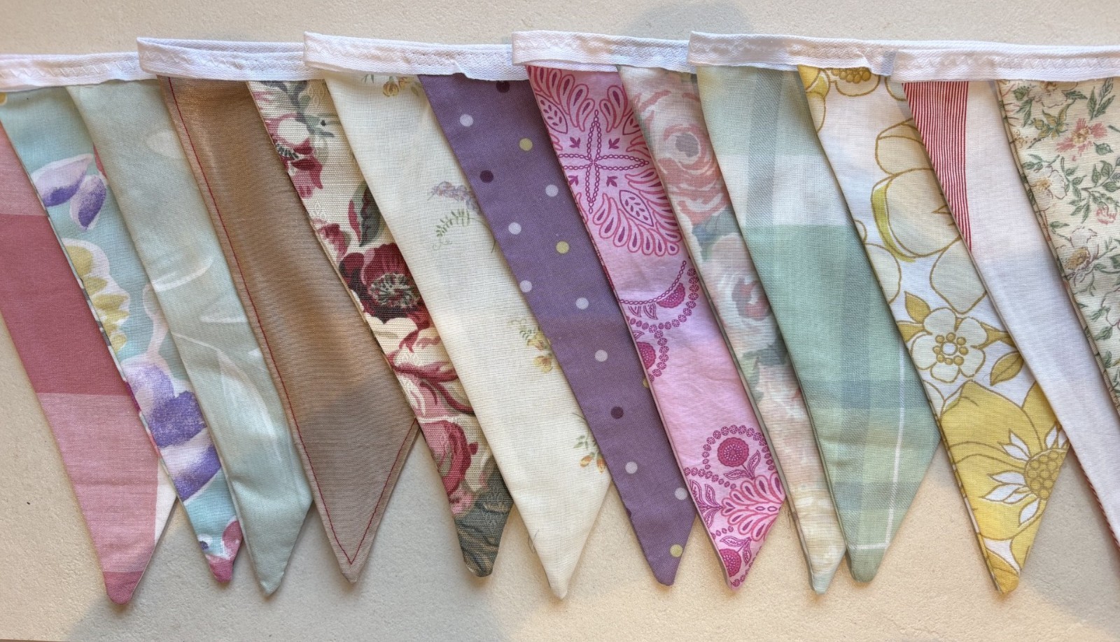 10m of Bargain Bunting £1 per meter! multicoloured patterned and plain fabrics