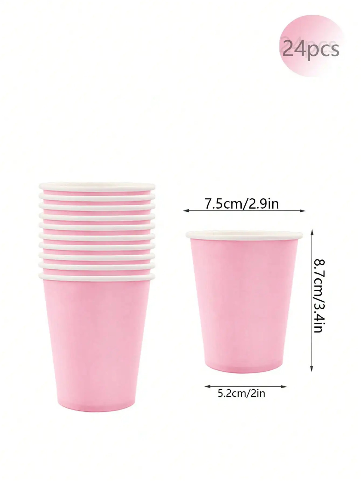 New Solid Color Party Set Light Pink Disposable Tableware Paper Cup Paper Plate