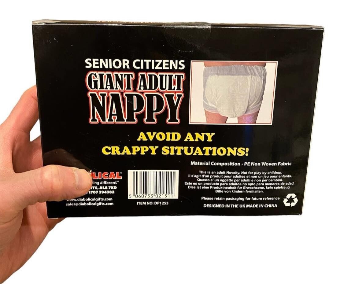 Giant Oversized Adult Diaper – Over the Hill – Senior Citizen Birthday Gag Gift