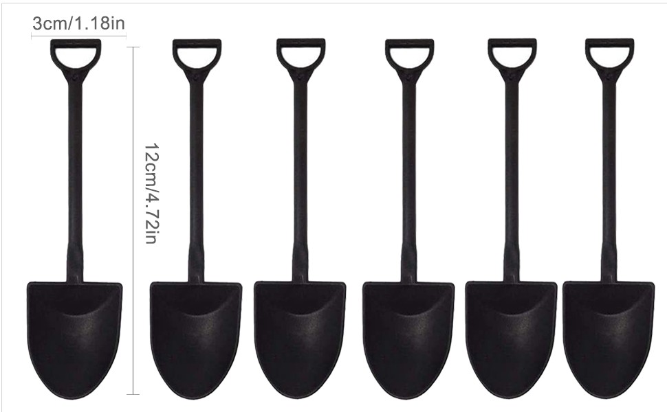 60 – Pcs Mini Shovel Shape Spoons, Tiny Disposable Plastic Dessert Spoons, Party