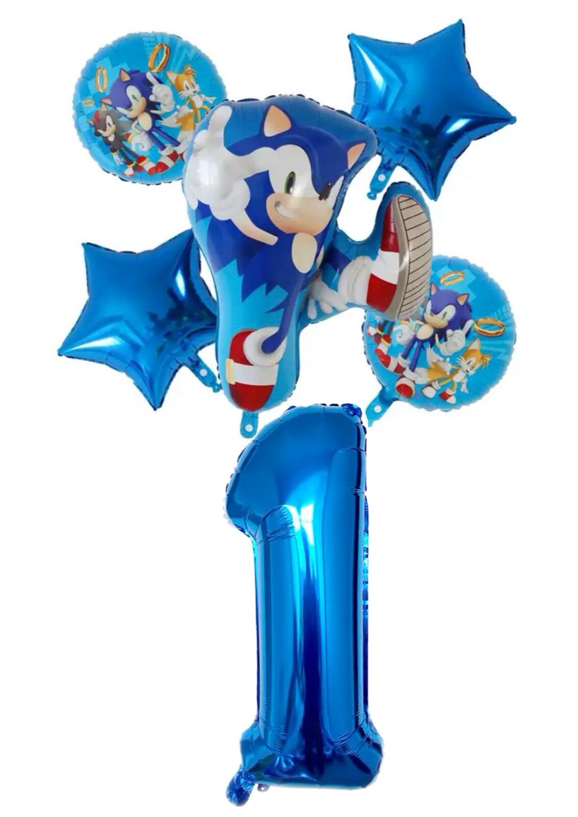 6pcs Sonic The Hedgehog Foil Number Balloons Birthday Decorations Boy Girl Sonic