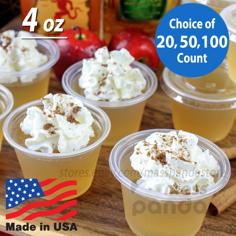 4 oz Dart Large Jelly Gelatin Shot Disposable Clear Plastic Portion Cups