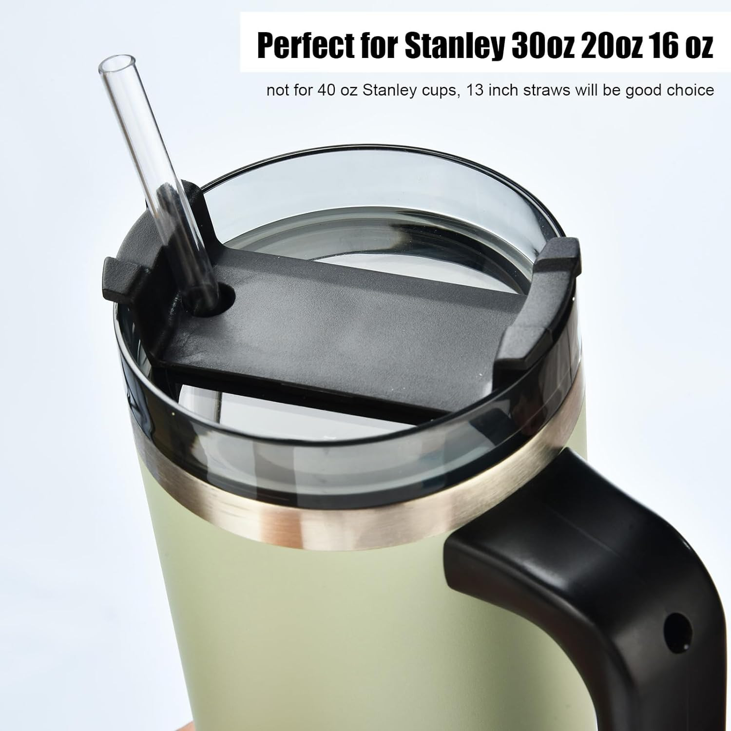 10.5 in Long Reusable Plastic Straws with Brush, Tritan Hard Plastic Tumbler Str