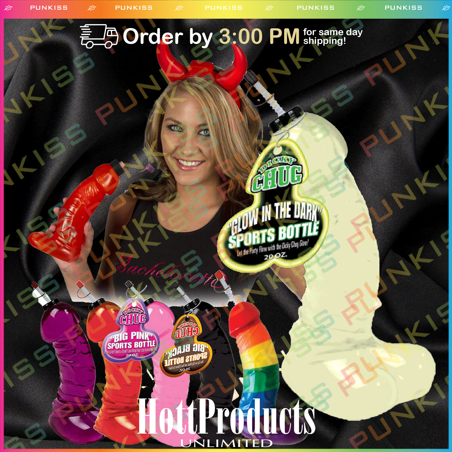 Jumbo Penis Water Bottle💋Bachelorette Party Wedding Bride – Glow in the Dark!