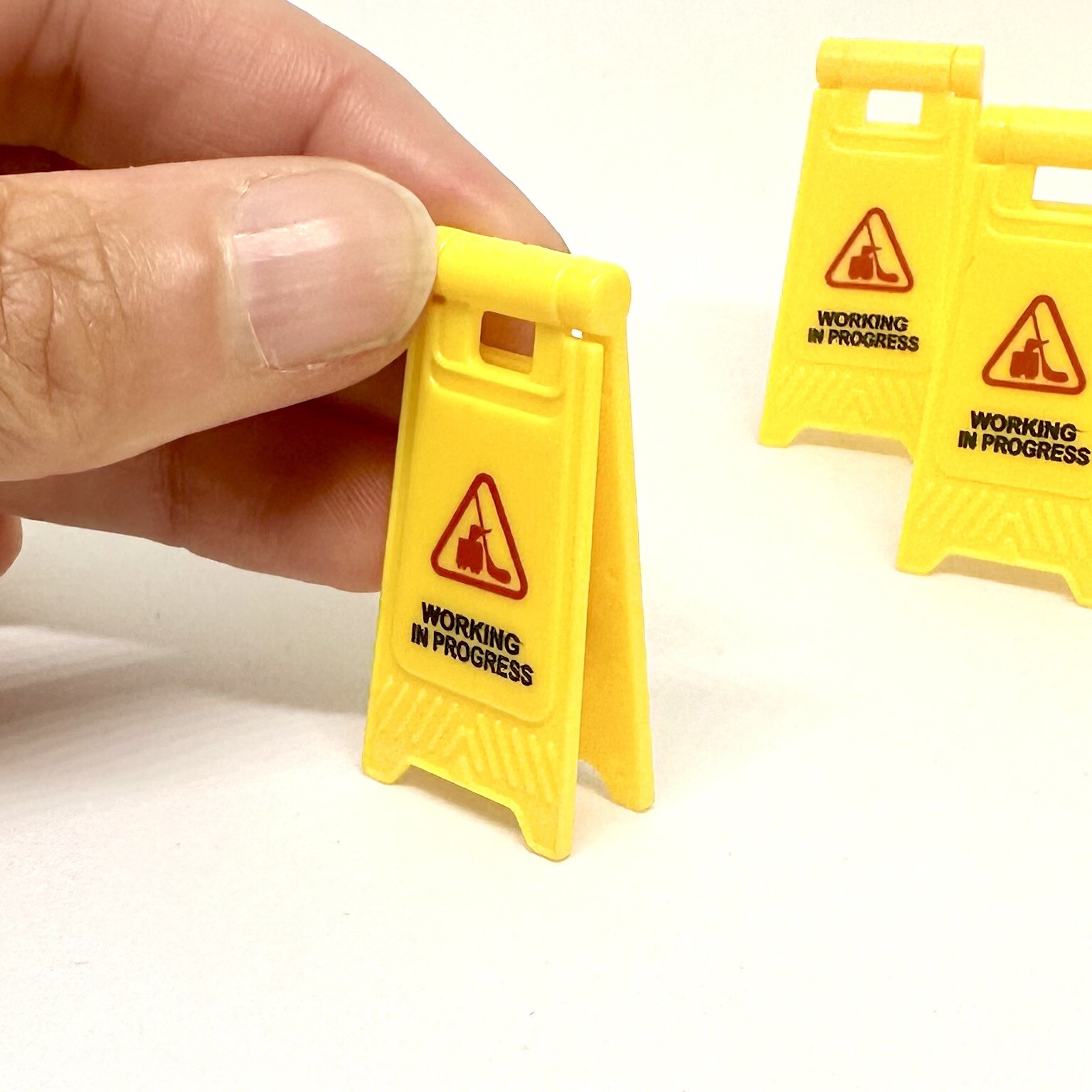 5 pack Working in Progress Miniature Warning sign Mini floor Caution sign notice