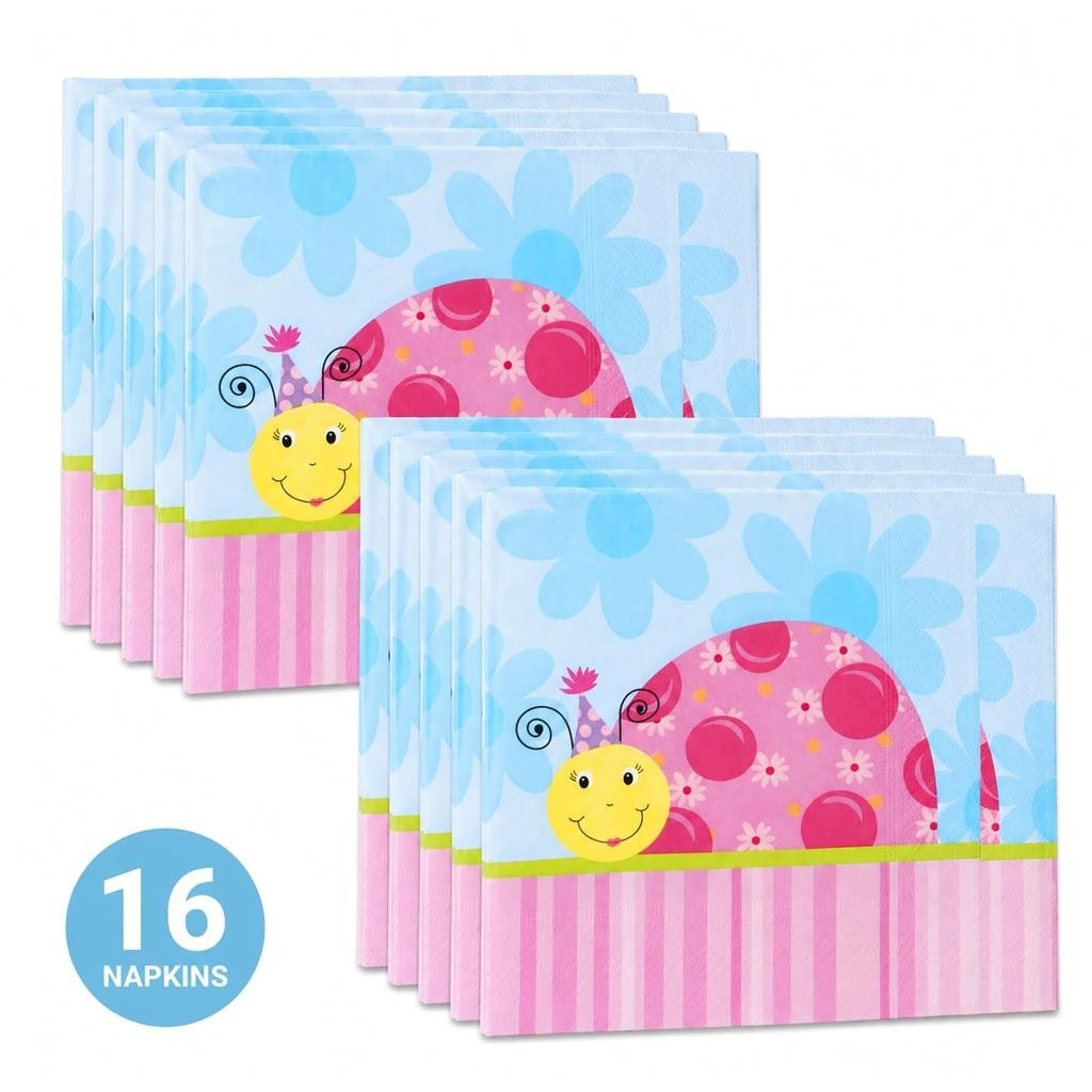 Lil Lady Bug Lunch Napkins Birthday Party Tableware Supplies 16 Per Package New