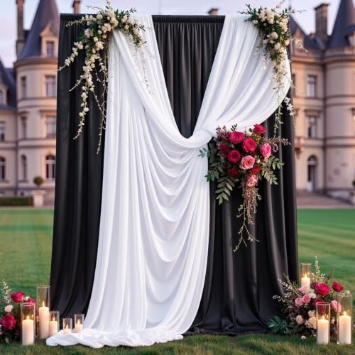 20ftx14ft Black Backdrop Curtain for Wedding & All Parties | 4 Panels