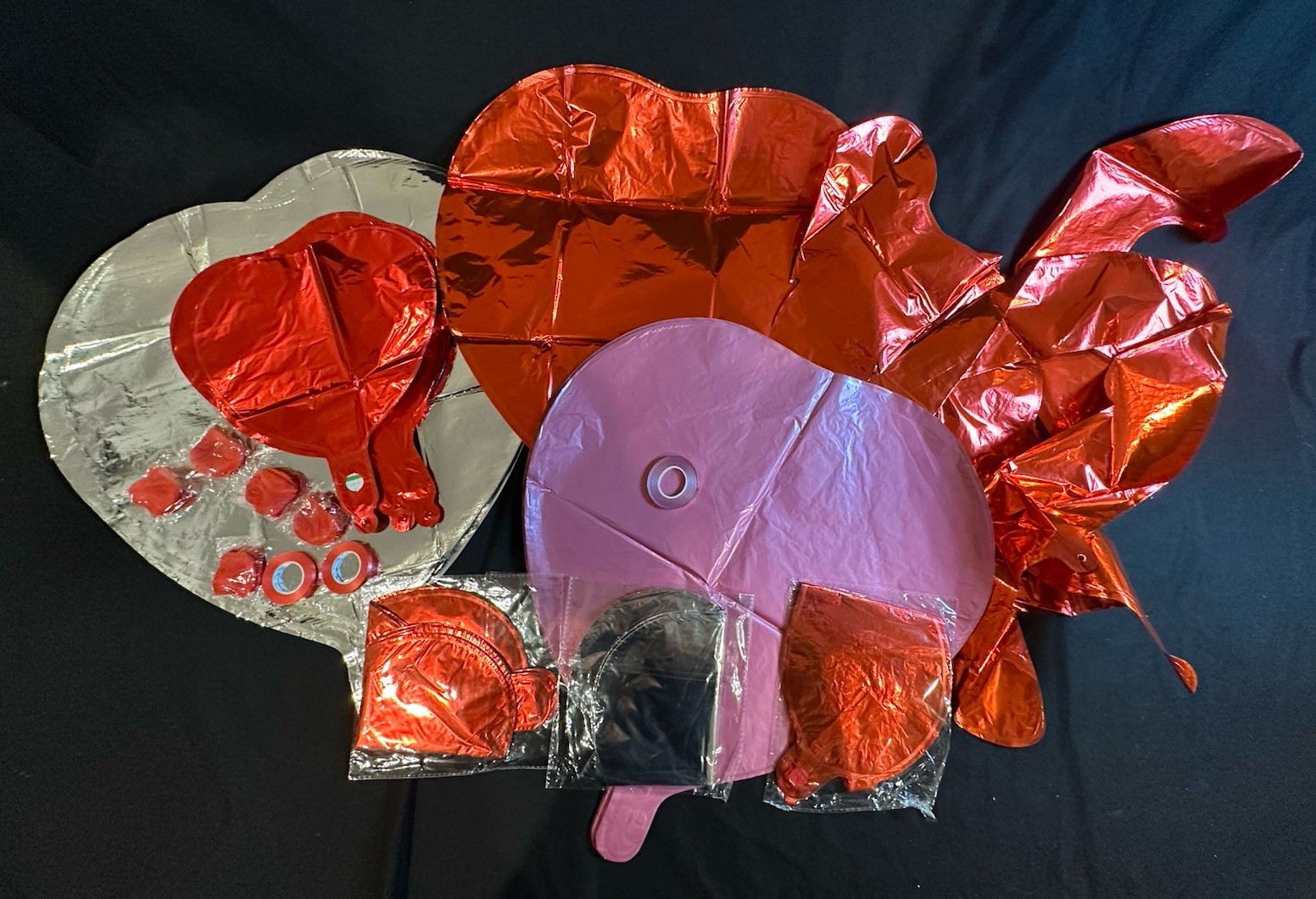 NEW Mylar Balloons Red Hearts Balls Huge Lot Of 82 For Party, Love & Marriage