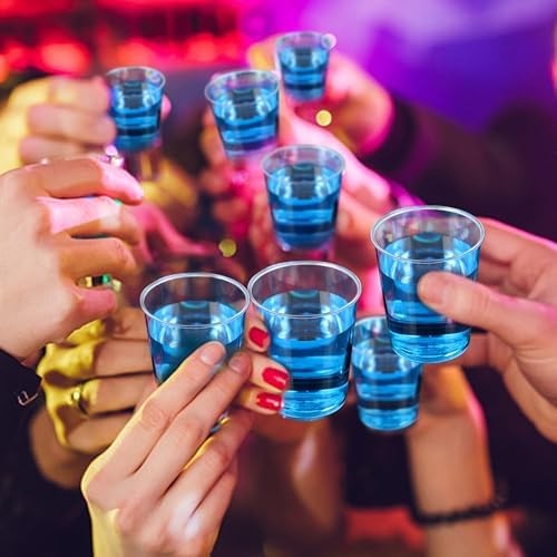 500 Shot Glasses, 1oz Clear Plastic Disposable Hard Cups, Mini Cups Great Contai