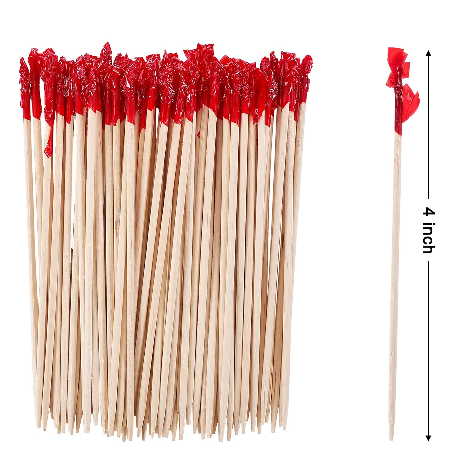 4 Inch Wood Frill Picks Toothpicks,1200 Pcs Cocktail 1200