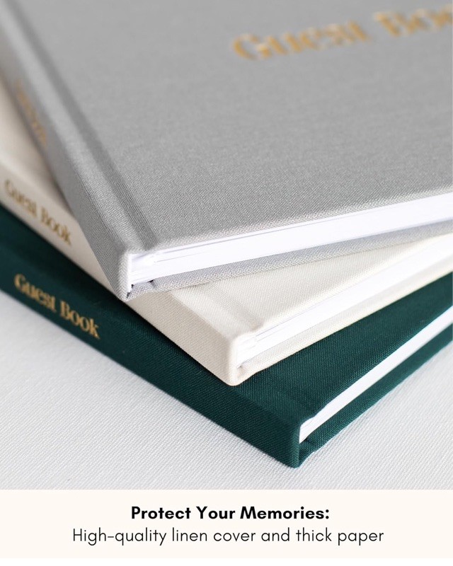 Linen Guest Book Elegant Party Shower Wedding Funeral 100 Pages Any Occasion New