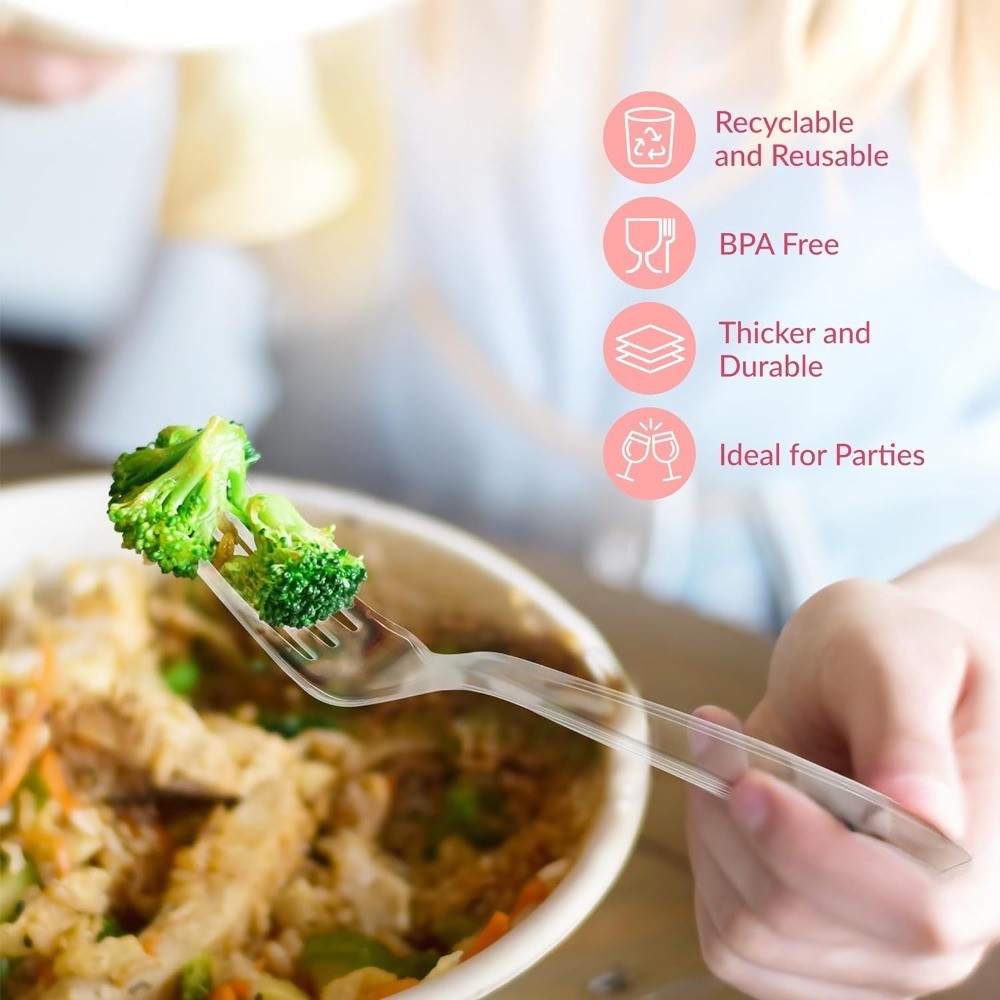 Heavy Duty Disposable Plastic Forks for Parties Events Catering Weddings
