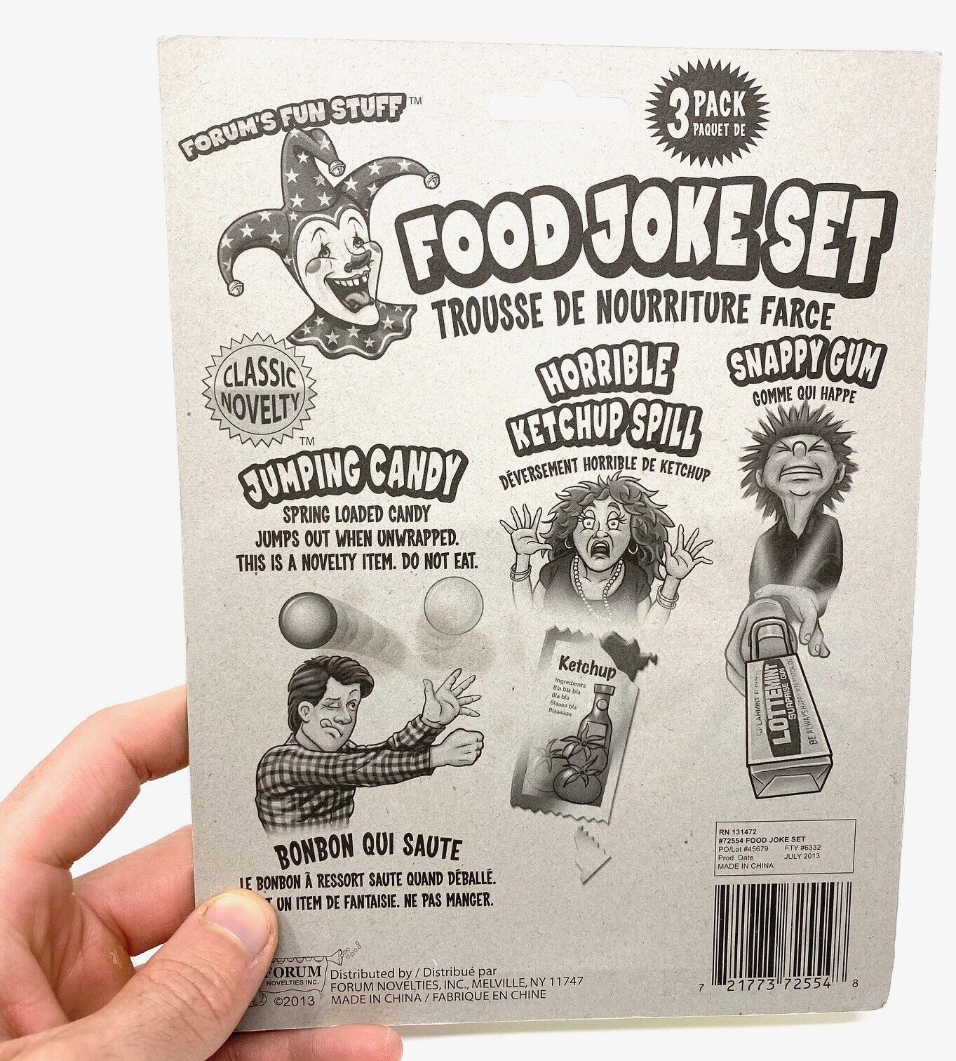 Food Joke Prank Novelty GaG Joke Set – Snap Gum – Jumping Candy – Ketchup Spill