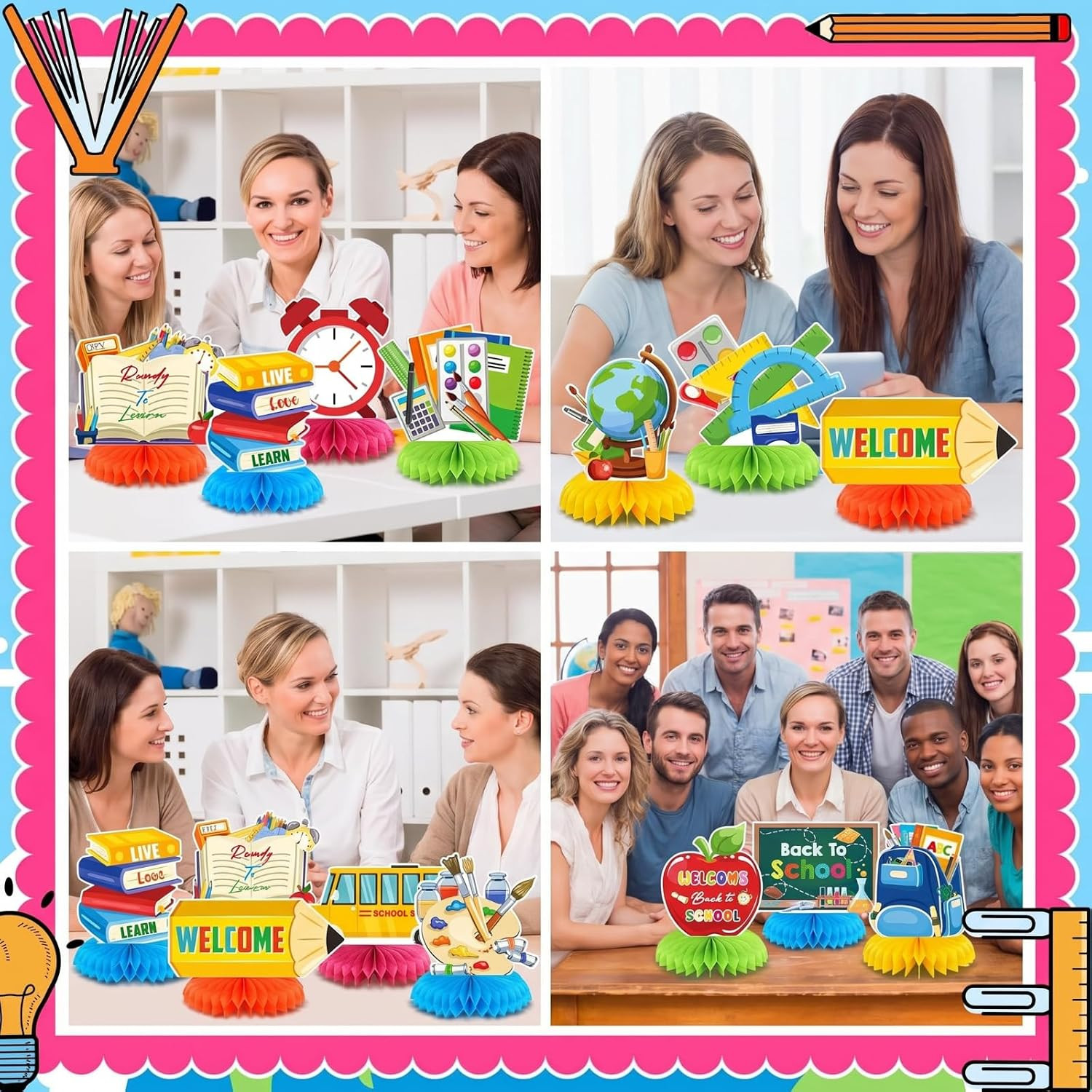 12 Pcs Back to School Decorations Welcome Back to School Table Decorations Honey