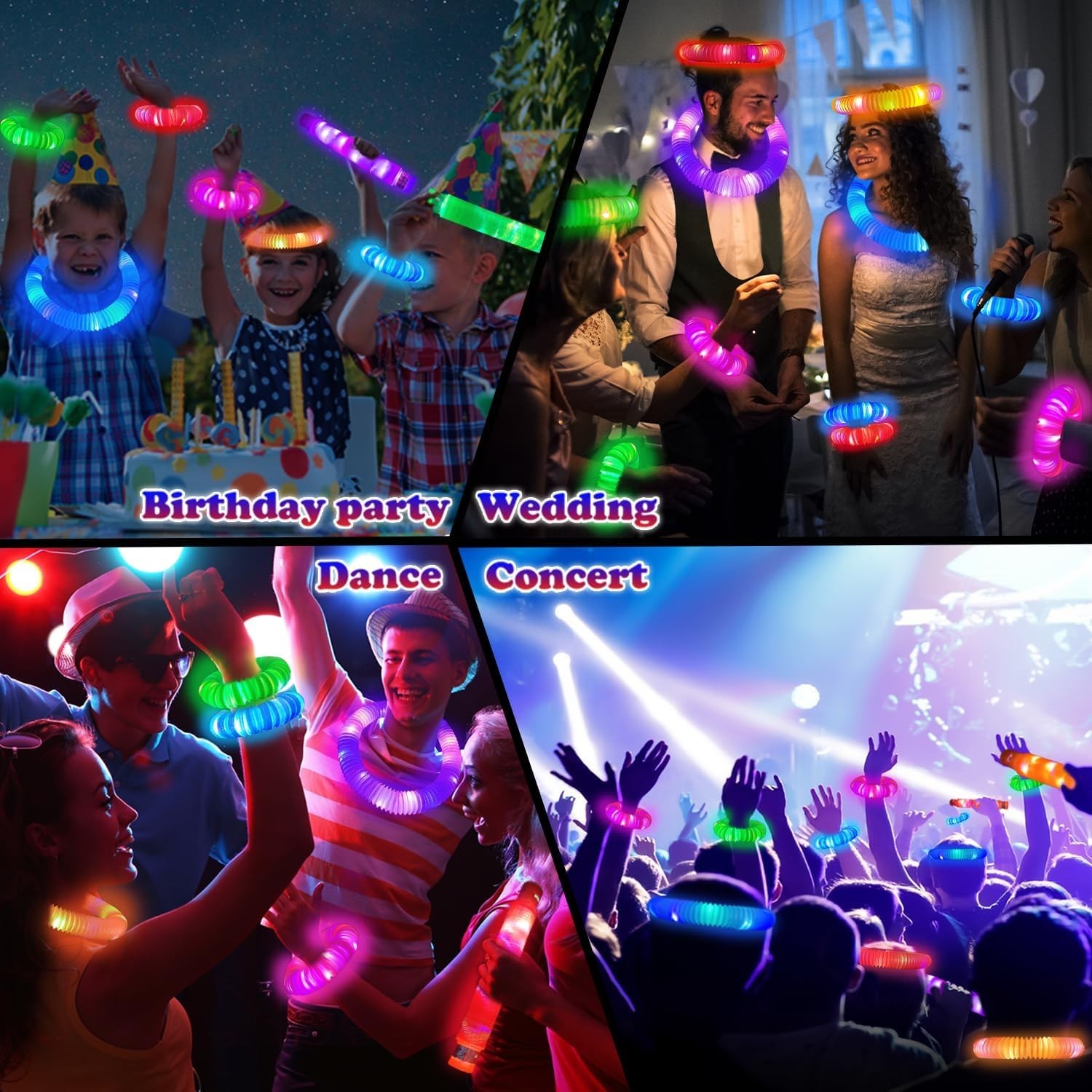 Vibrant Glow Stick Party Supplies – 24 PCS Glow Accessories for Any Occasion