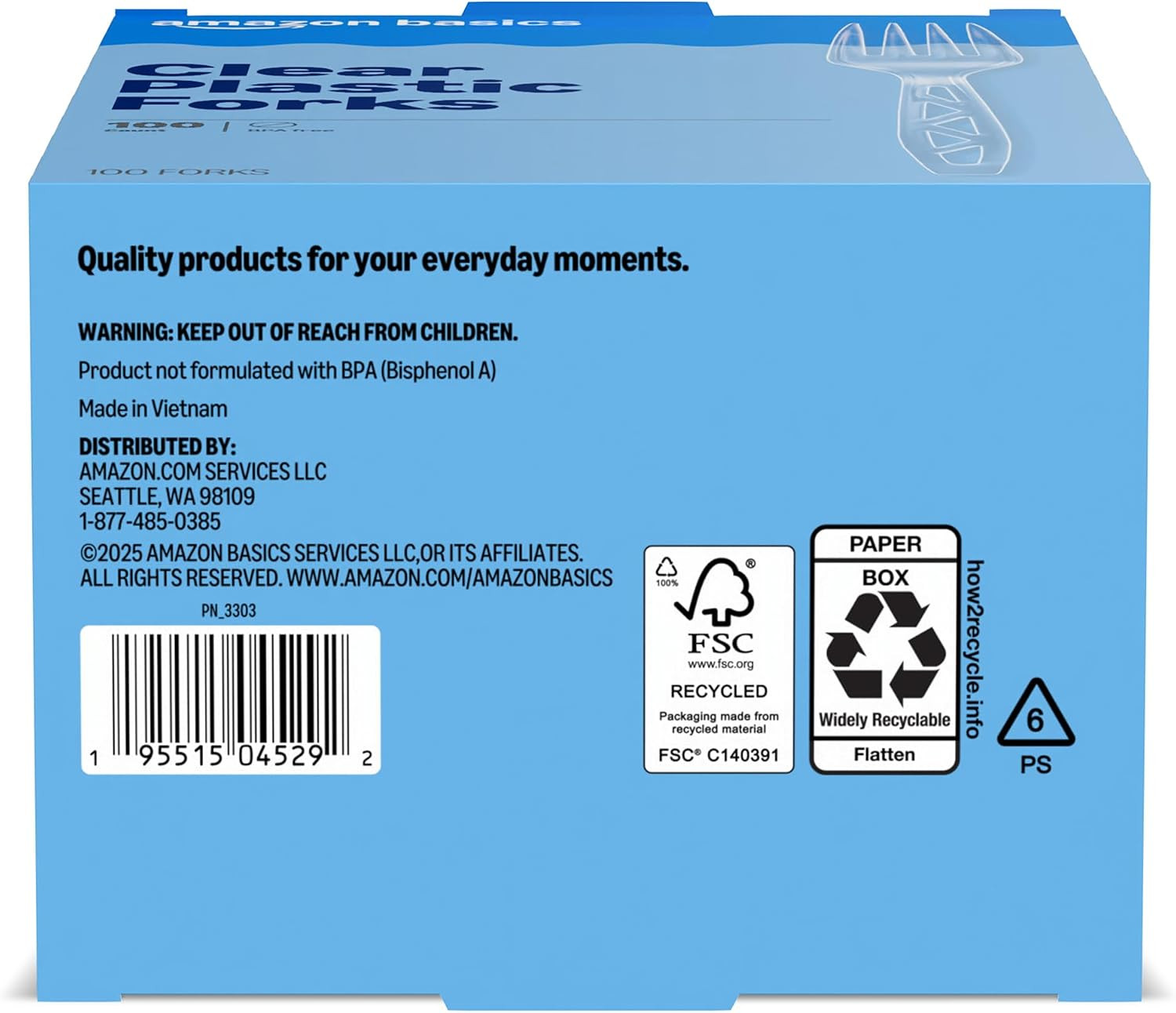 Disposable Clear Plastic Forks, Premium Quality, 100 Count, Large Pack, Packagin