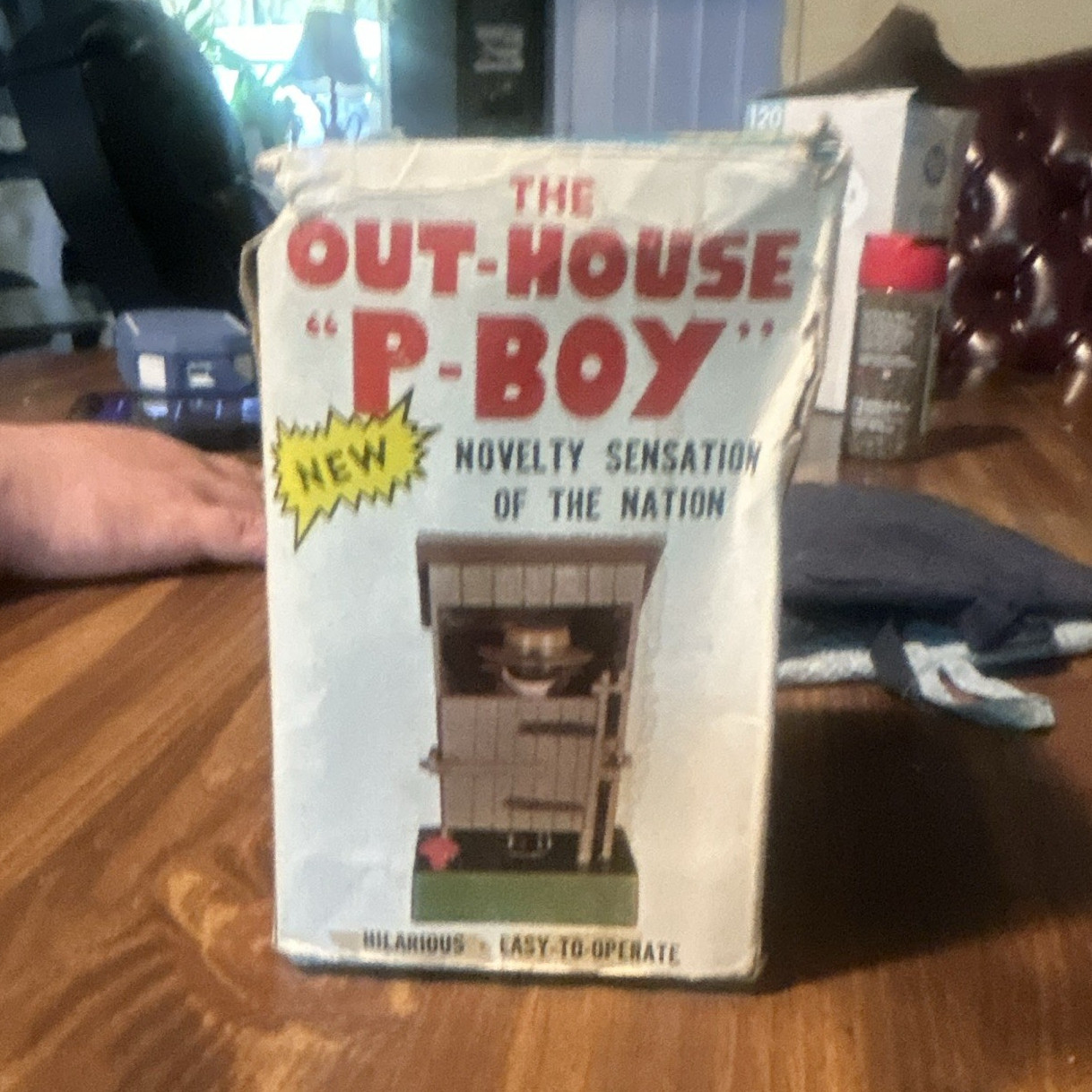 The Out-House P-Boy Novelty Gag Toy, Toilet Humor Theme, Green