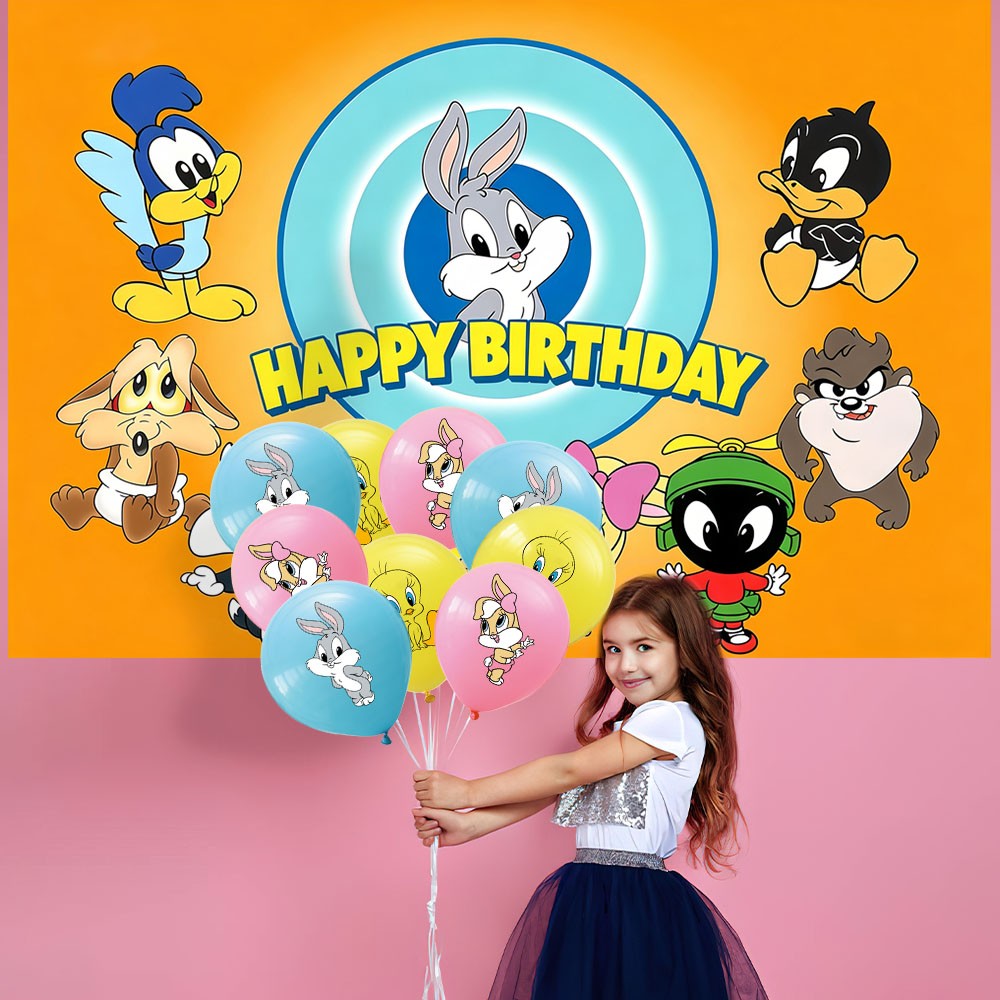 Baby Looney Tunes Party Supplies Set Balloons Cake Toppers Banner Birthday Decor