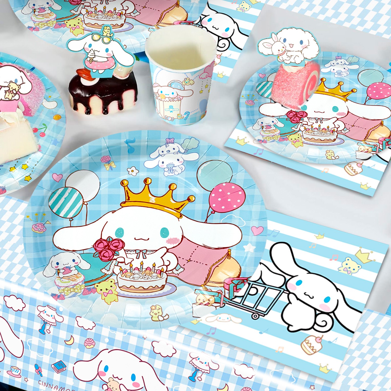 Sanrio Cinnamoroll Party Decoration Birthday Supplies Balloons Tableware Banner