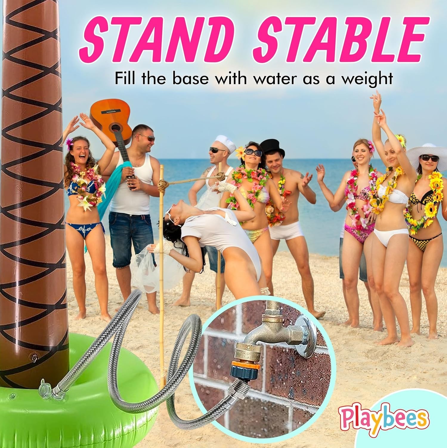 6FT Inflatable Palm Tree 4 Pack – Summer Luau Pool Party Blow Up