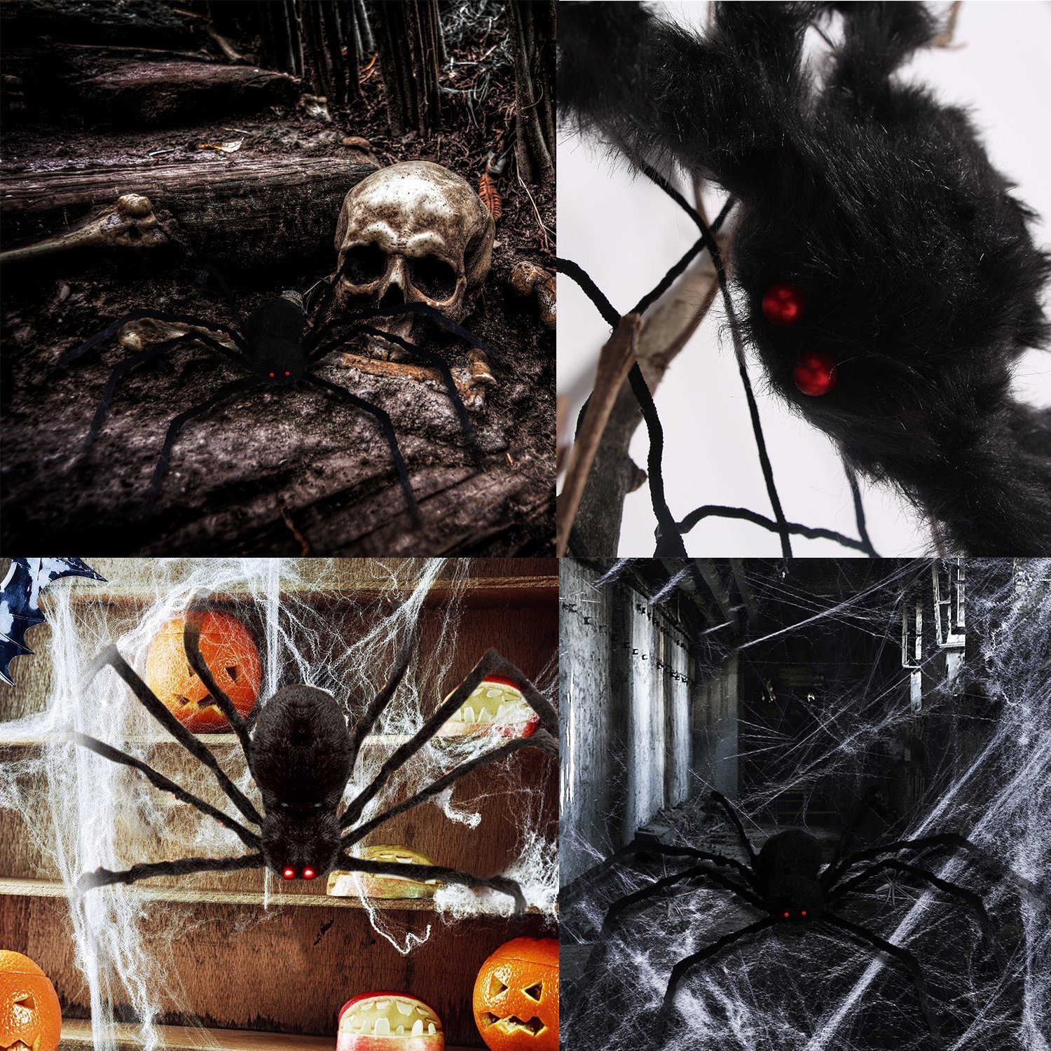 4ft Large Halloween Spider Haunted House Prop Indoor Outdoor Party Garden Decor