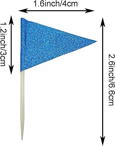 GentleGirl 100 Pcs Solid Blank Toothpick Flags Small Mini Plain Cupcake Toppe…