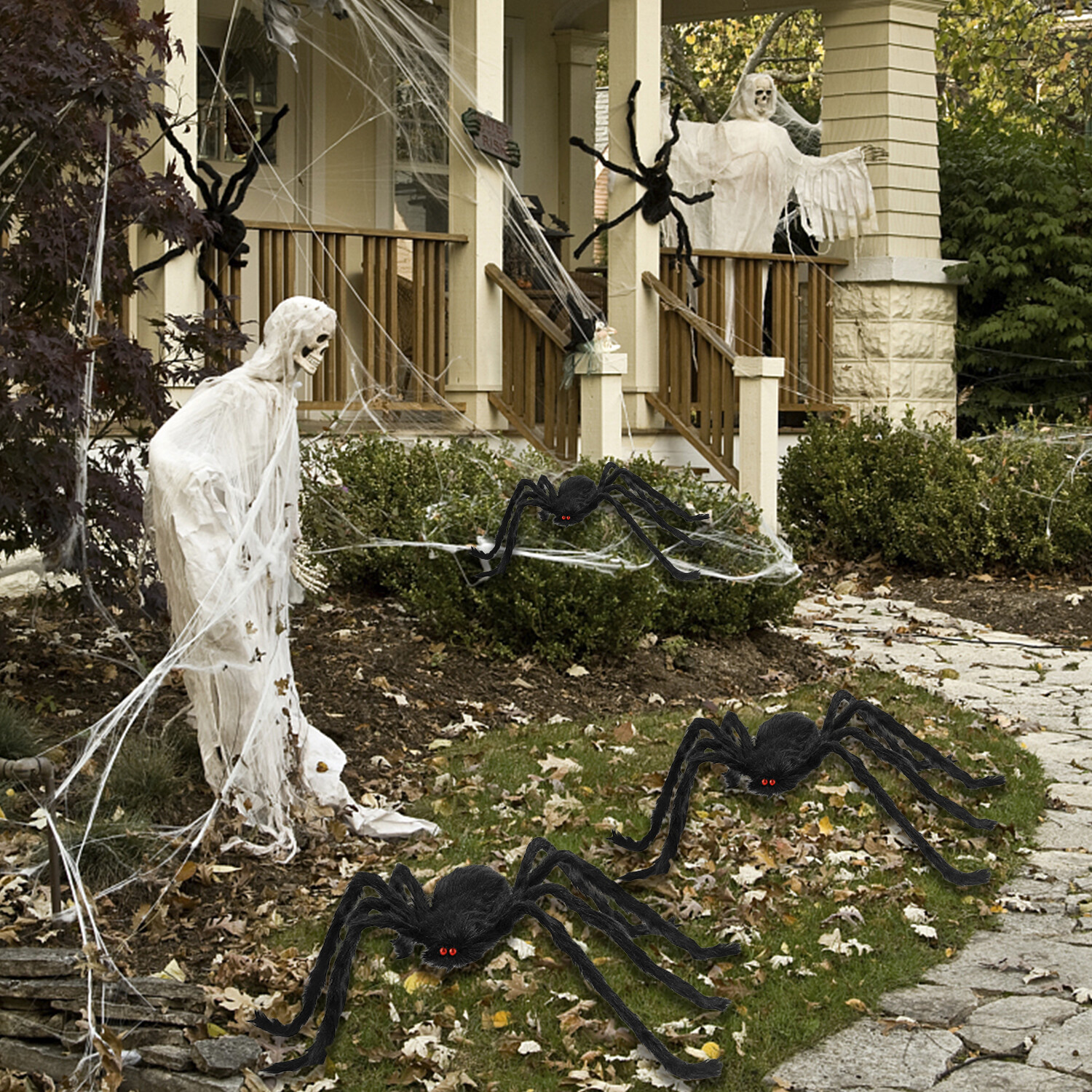 4ft Large Halloween Spider Haunted House Prop Indoor Outdoor Party Garden Decor