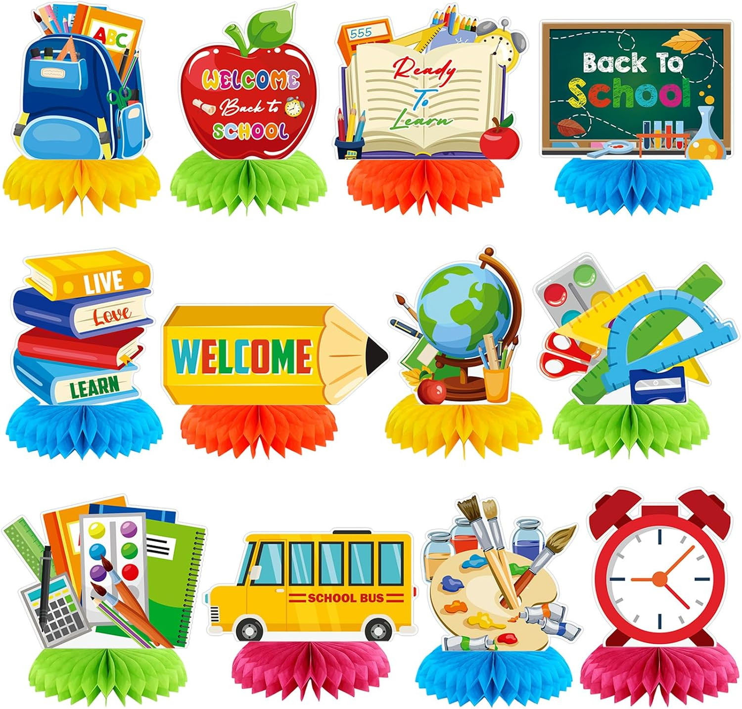 12 Pcs Back to School Decorations Welcome Back to School Table Decorations Honey