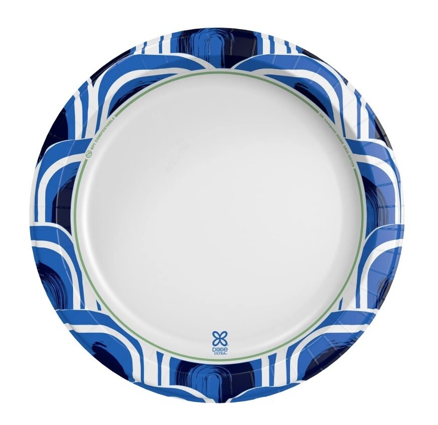 Dixie Ultra 11.5″ Large Disposable Paper Plates, Multi-Color, 25 Count