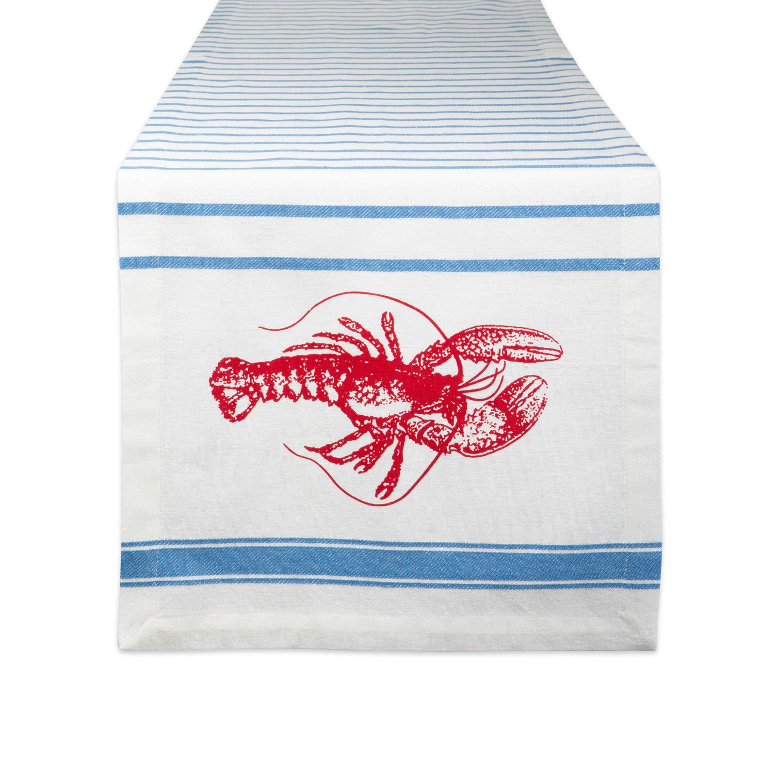 DII Table Top Décor Collection Spring & Summer Table Runner, 14×72, Lobster Stri