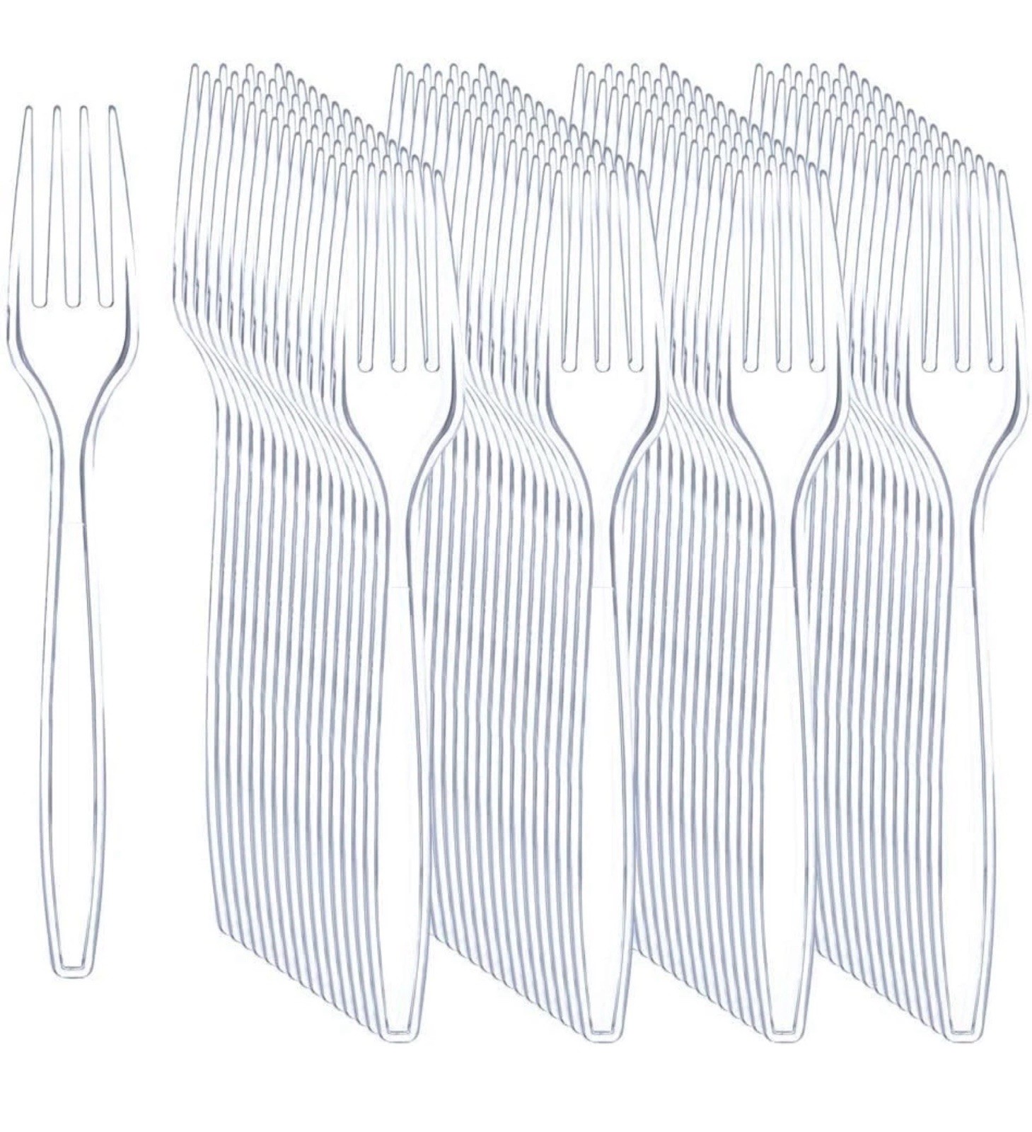 Liacere 360Pcs Clear Plastic Forks – Heavy Duty 6.7inch Forks,