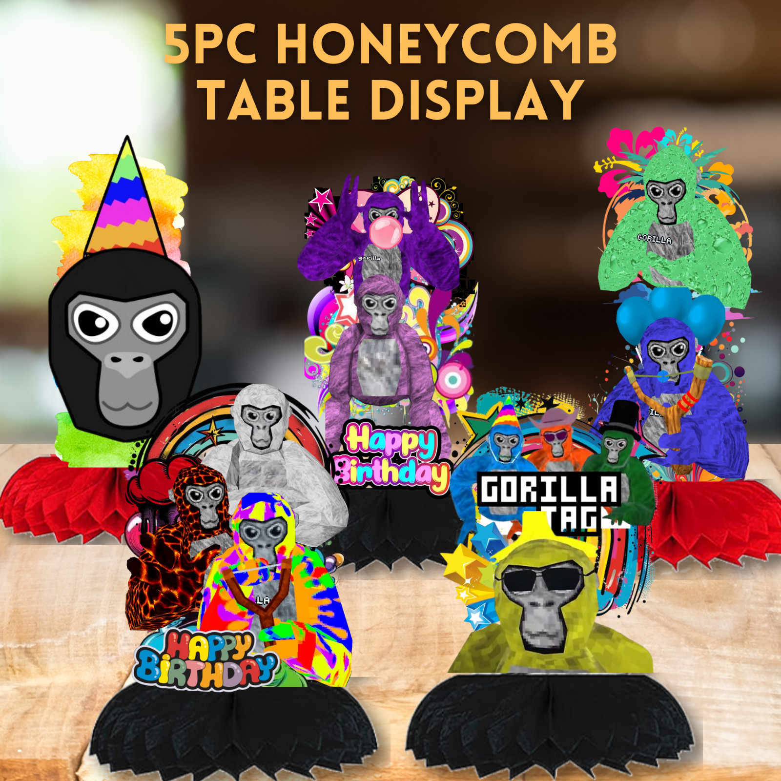 Gorilla tag Party Supplies happy birthday centerpiece decoration gift balloon