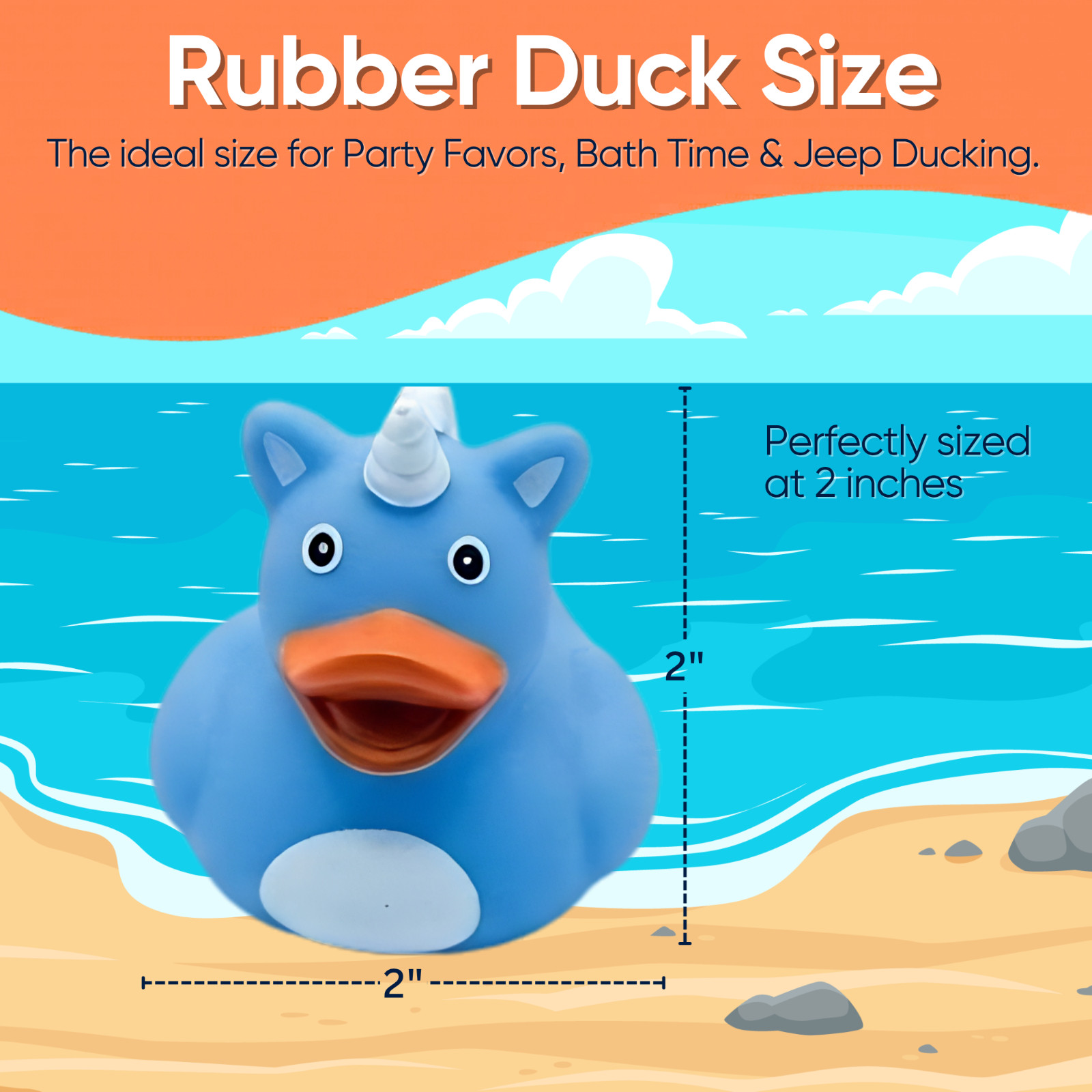 75PCS Rubber Ducks Jeep Ducking Kit Bulk 2″ Bath Toys Party Favors with Jute Bag