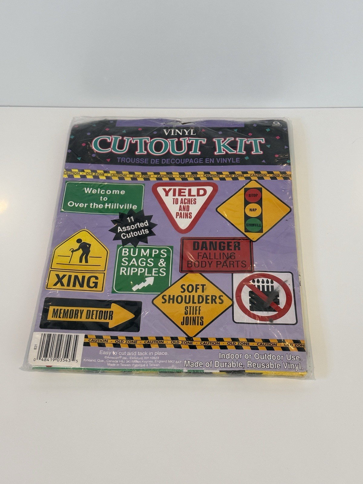 Vinyl Cutout Kit Over the Hill Birthday Decorations Old Zone 11 Piece Reusable