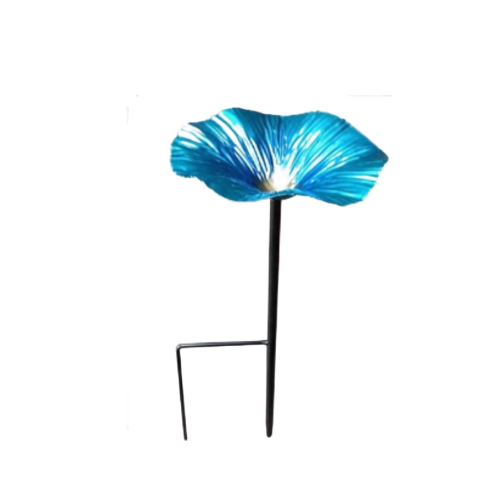 Garden Bird High Quality Feeder and Bath Flower Sturdy Iron Construction 25x14cm
