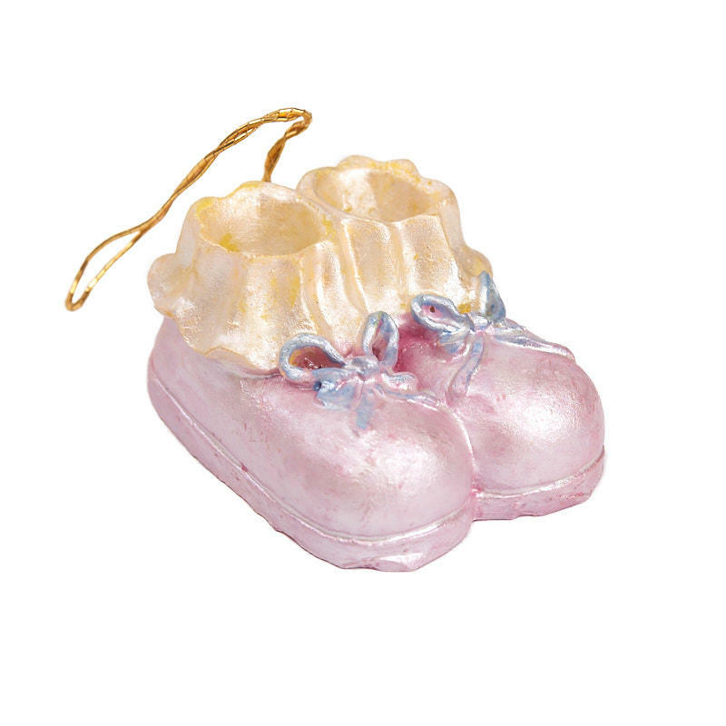 Factory Direct Craft Miniature Pink Baby Shoe Ornament | 6 Pieces