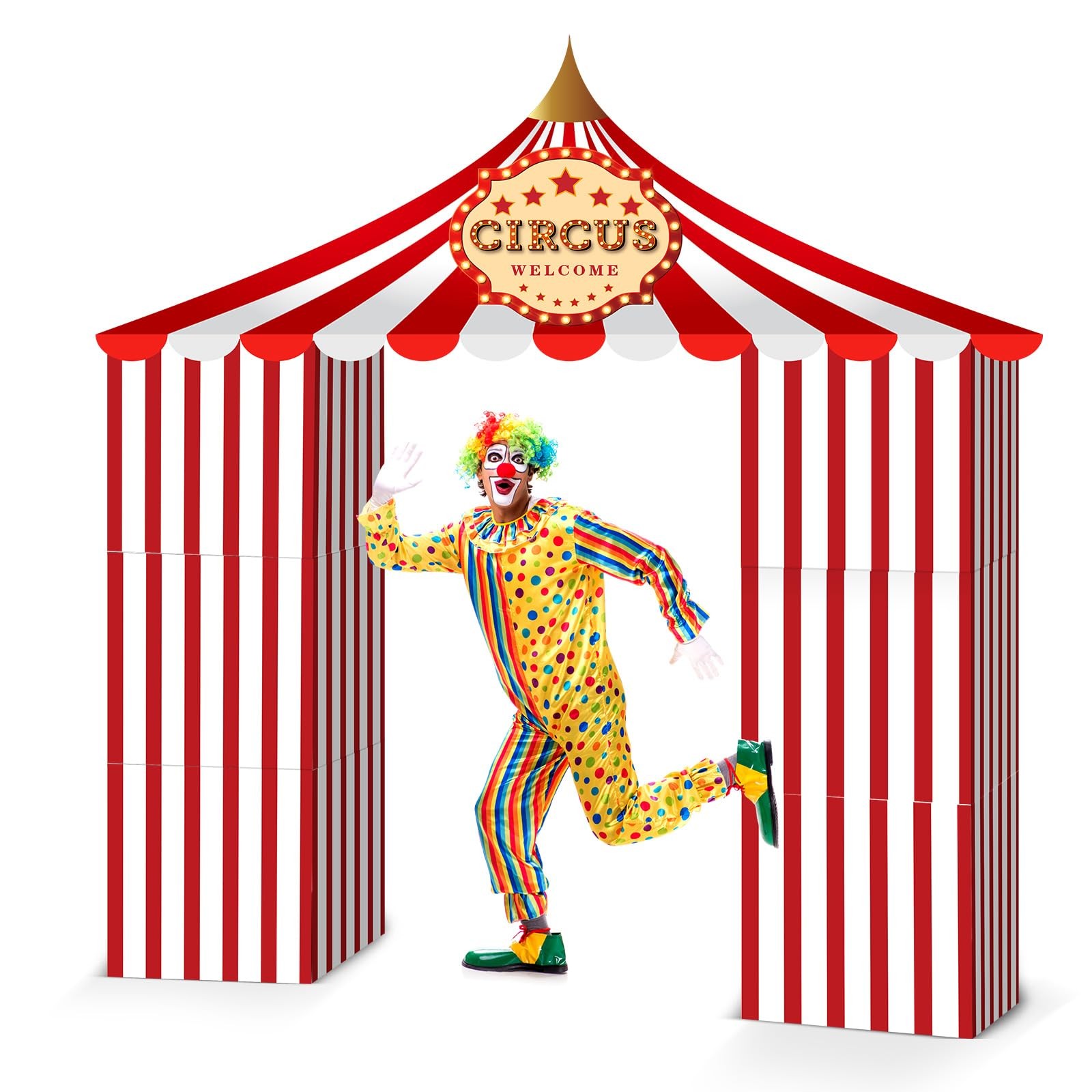 7 Pcs Circus Carnival Theme Party Decorations Circus Cardboard Tent 47 x 51 R…