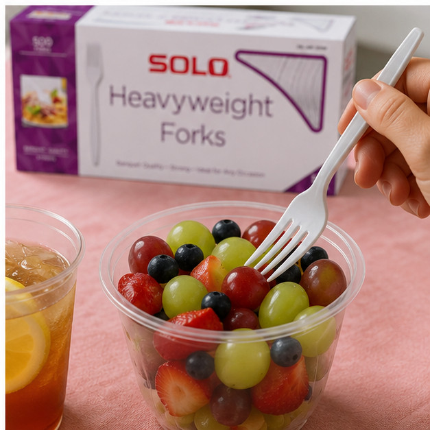 2-Pack Solo Heavyweight Plastic Fork, White, 500-count
