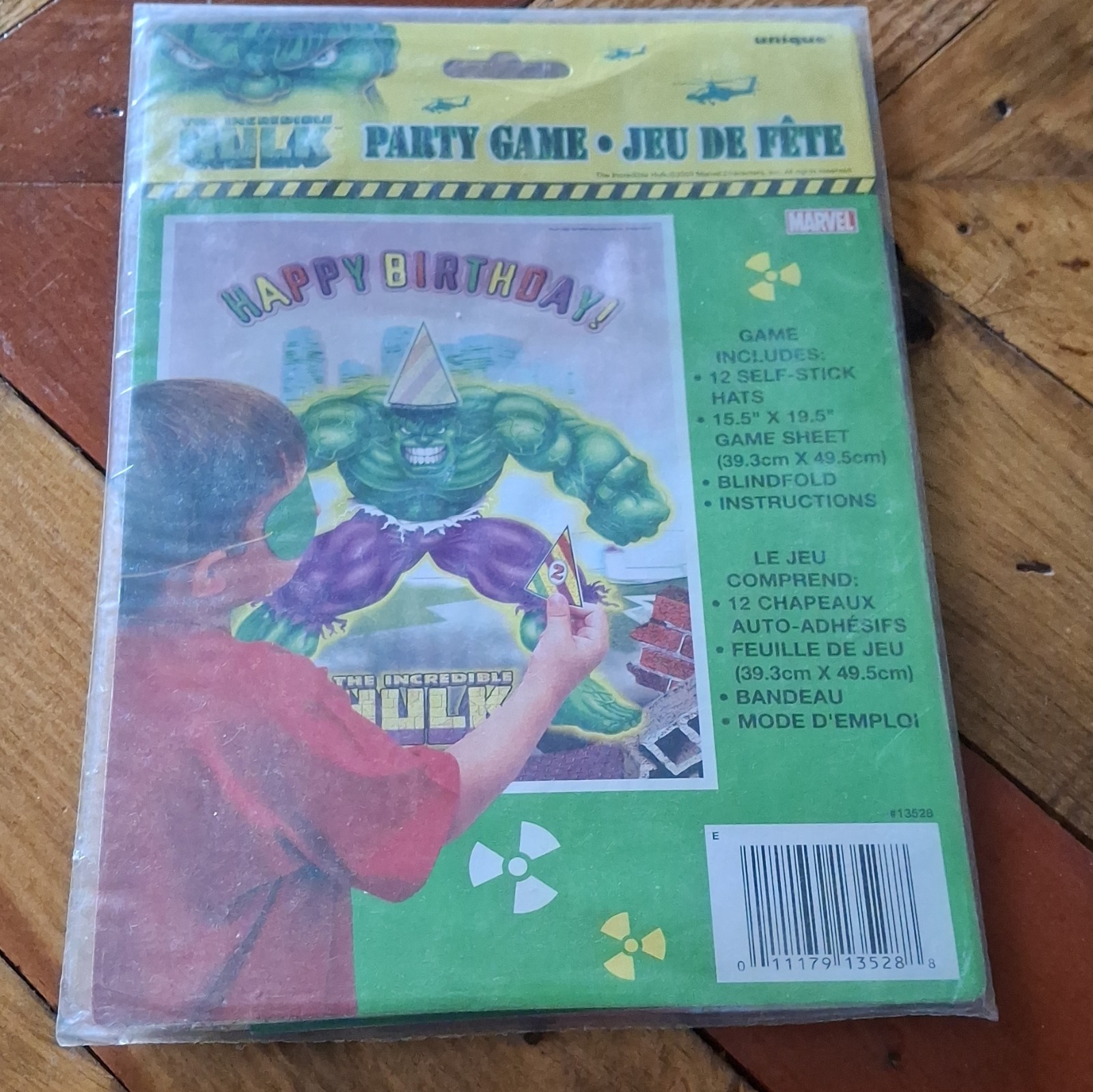 Unique Marvel Hulk Birthday Party Game Set 12 Self-Stick Hats Green/Purple