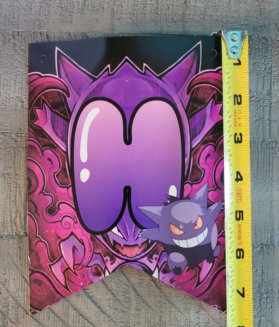 Pokemon GENGAR Happy Birthday String Banner & Cake / Cupcake Toppers (B2-G1)