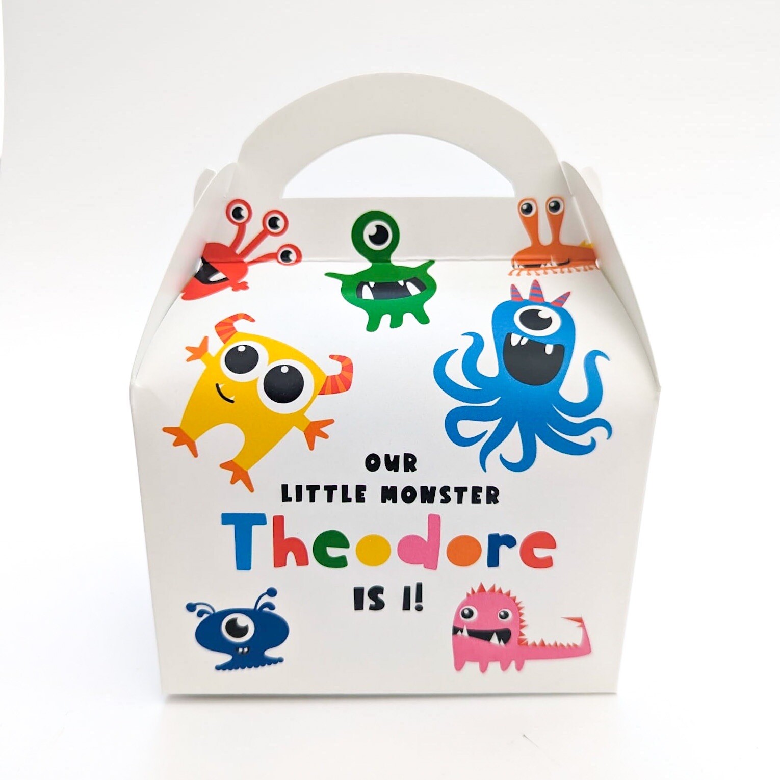 MONSTERS Unisex Colourful Children’s Personalised Party Boxes Favours Gift Bag