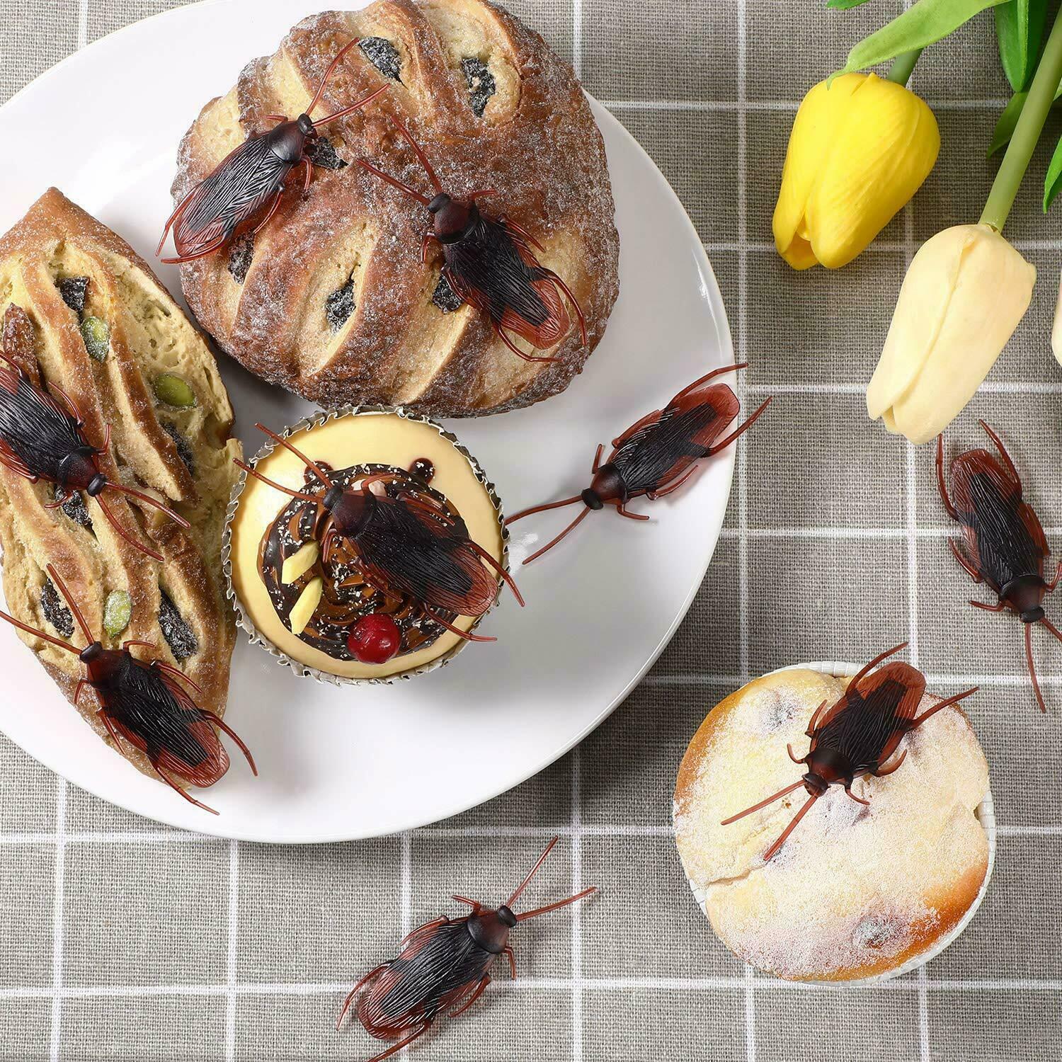 Prank Fake Cockroaches Realistic Cock Roach Joke Gifts Creepy Bug Gag Toys 40PCS